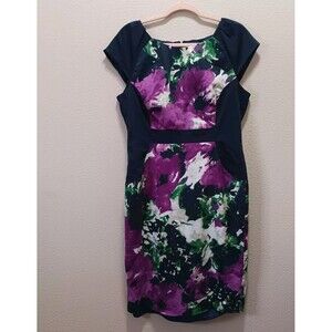 Per Una M&S Dress Size US 12/16 UK Cap Sleeve Knee Length Blue